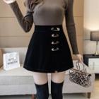 High-waist Velvet Skorts