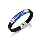 Fashion Simple Plated Blue Cross Geometry 316l Stainless Steel Silicone Bracelet Blue - One Size