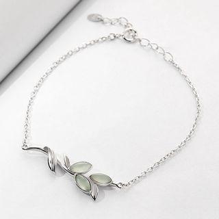 925 Sterling Silver Leaf Bracelet As Shown In Figure - One Size