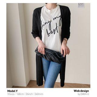 Set Of 2: Slit-side Long Robe Cardigan