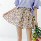 Floral Print Mini A-line Skirt As Shown In Figure  - One Size
