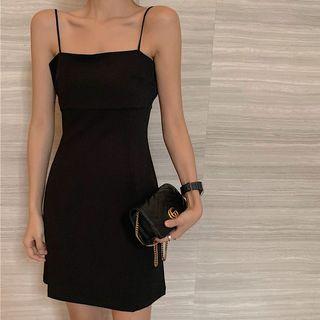 Spaghetti Strap A-line Mini Sheath Dress