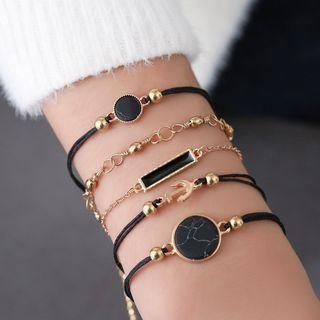 Set Of 5: Bracelet 01 - 11068 - Gold - One Size