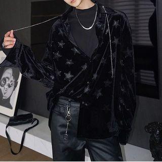 Chain-accent Star Print Shirt