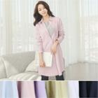 Tap-sleeve Slit-hem Shirtdress