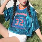 Lettering Loose-fit Cropped Short-sleeve Top