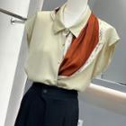 Short-sleeve Blouse / Tapered Dress Pants