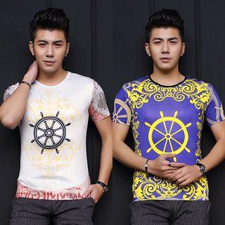 Short-sleeve Steering Wheel Silk T-shirt