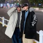 Couple Matching Lettering Hooded Midi Coat