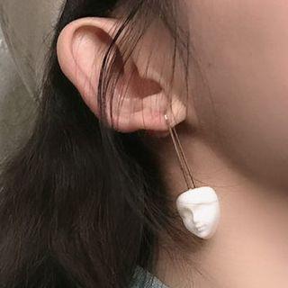 Miniature Face Mask Dangle Earring 1 Pair - Earrings - A35a - White - One Size