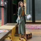 Set: Plain Blazer + Slit Midi Pencil Skirt