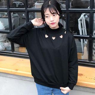 Heart Cutout Long-sleeve Sweatshirt
