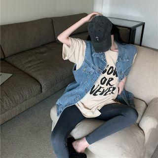 Elbow-sleeve Lettering T-shirt / Leggings