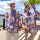 Christmas Man Print Round Neck Sweater