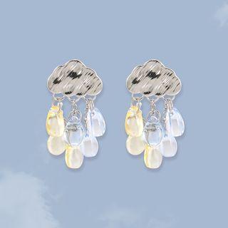 Rain Cloud Faux Crystal Fringed Earring
