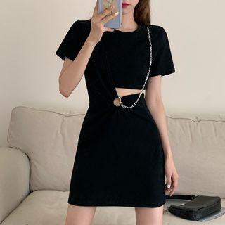 Cutout Chain Mini A-line Dress