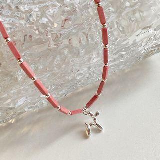 Sterling Silver Dog Bracelet Red & Silver - One Size