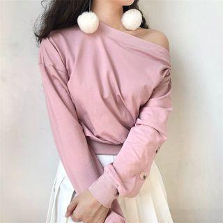 Off-shoulder Long Sleeve Sweater