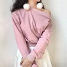 Off-shoulder Long Sleeve Sweater