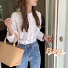 Faux Leather Handbag Khaki - One Size