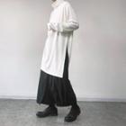 Long-sleeve Button-up Turtleneck T-shirt