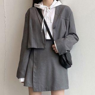 Cropped Blazer / Mini Wrap Skirt