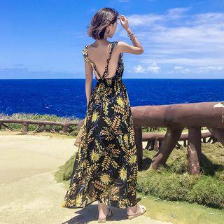 Print Sleeveless Maxi Sun Dress