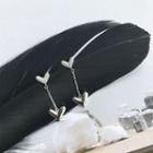 Alloy Rhinestone Heart Dangle Earring 1 Pair - As Shown In Figure - One Size