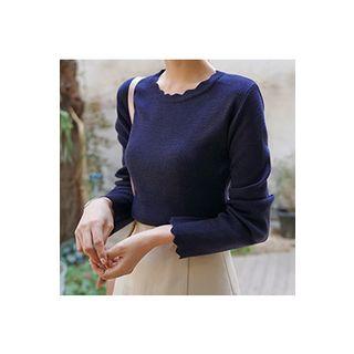 Scallop Edge Knit Top