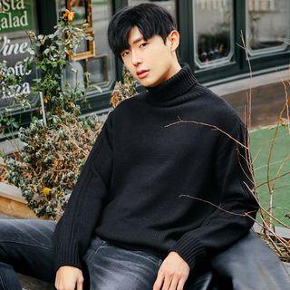 Turtle-neck Colored Loose-fit Sweater
