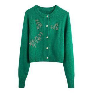 Beaded Cropped Cardigan