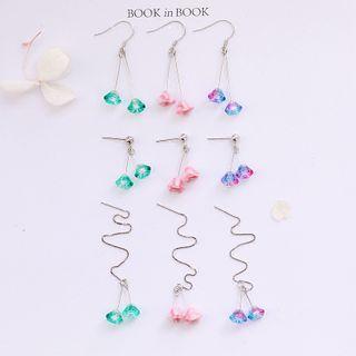 Glass Flower Sterling Silver Dangle Earring
