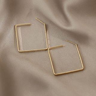 Sterling Silver Square Open Hoop Earring