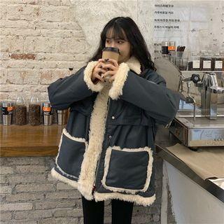 Padded Button Coat Gray - One Size