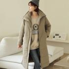 High-neck Button-side Long Padded Coat