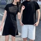 Couple Matching Frog-button T-shirt / Mini A-line Dress / Shorts