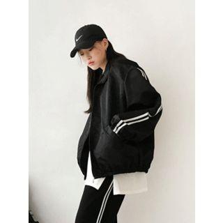 Contrast-trim Oversized Windbreaker