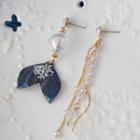 Non-matching Faux Pearl Mermaid Tail Fringed Earring
