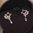 Rhinestone Star Earring 1 Pair - S925 Silver Needle - As Shown In Figure - One Size