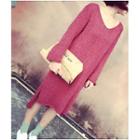 Long-sleeve Knit Midi Dress