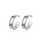 Fashion Simple Geometric Circle Stud Earrings Silver - One Size