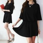 Set: Boxy T-shirt + Flared Shorts