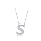 925 Sterling Silver Fashion Personality English Alphabet S Cubic Zircon Necklace Silver - One Size