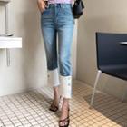 Two-tone Straight Jeans