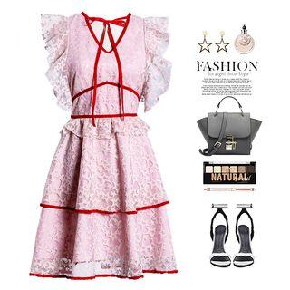 Ruffle Trim Strappy Party Dress