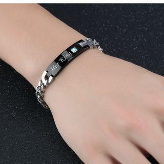 Lettering Stainless Steel Bracelet