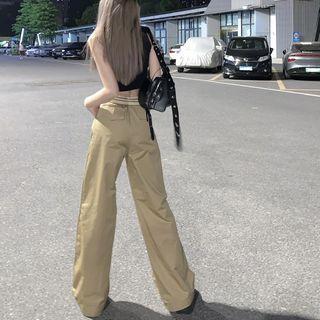 High-waist Striped Wide Leg Pants