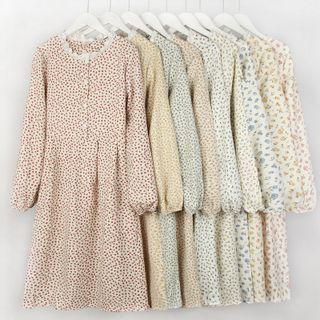 Lace-trim Floral Midi Dress In 9 Colors