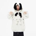 Paw Embroidered Zip Hoodie / Dog Crossbody Bag / Set