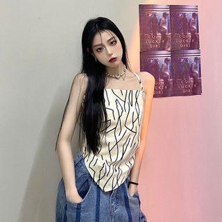 Abstract Print Camisole Top Almond - One Size